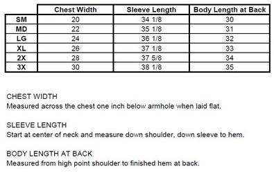 Size chart image of Hoagie  Hoodie