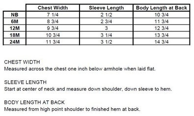 Size chart image of Baby Crawler