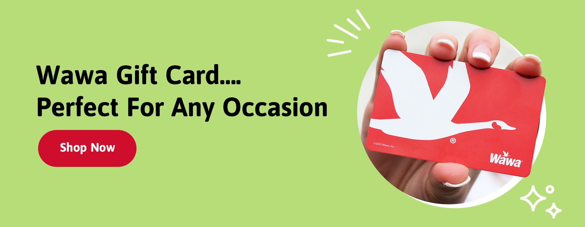 Gift card banner - Click or enter to the Gift Card category